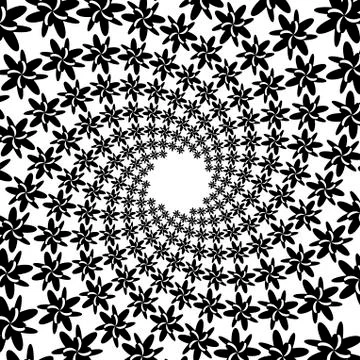 Background, pattern, black and white spiral pattern. Round centered Halftone  Stock Illustration