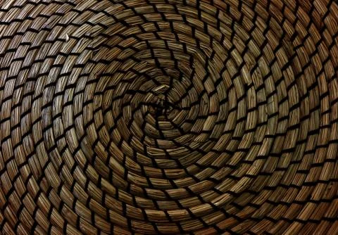 Background Pattern, Brown Handicraft Weave Texture Wicker Surface for Furnitu Stock Photos