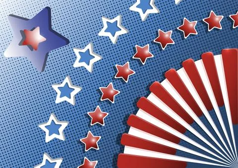 Background pattern color halftone vector for independence day. Stock Illustration