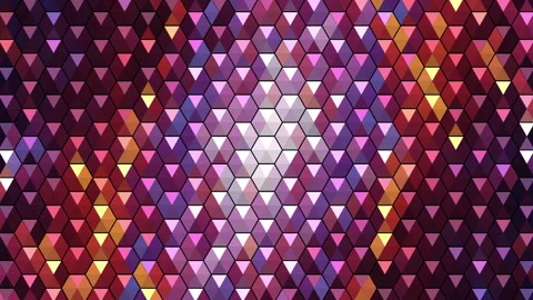 Background with a pattern of convex triangles. A multi-colored shimmering plane. Stock Footage 136748536