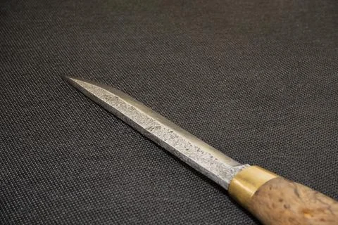 Background with a pattern of Damascus steel 스톡 사진