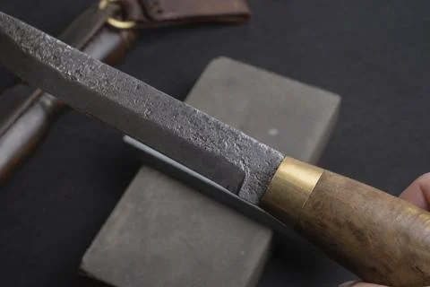 Background with a pattern of Damascus steel Stock Photos