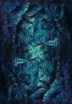 Background pattern with dwarves and fairy elemental motives Stock Illustration