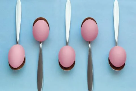 Background pattern of eggs pastel colors Foto stock