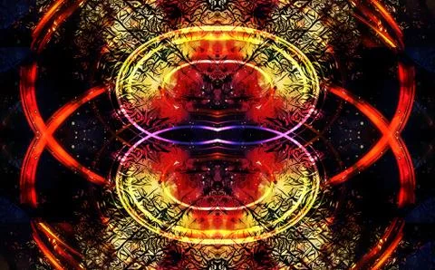 Background pattern with filigrane fractal effect structure and circular and Stockillustratie