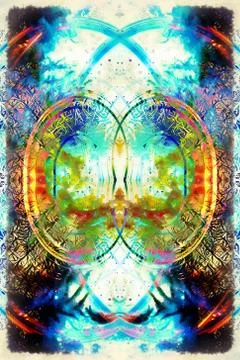Background pattern with filigrane fractal effect structure and circular and 스톡 일러스트