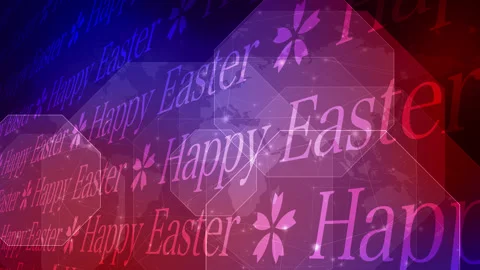 Background pattern of happy easter text on world map festive and special Stock Footage 268784616