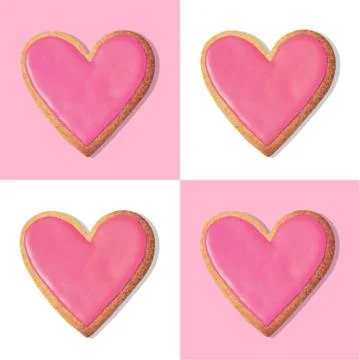 Background pattern of Heart shaped cookie. Love concept Foto stock