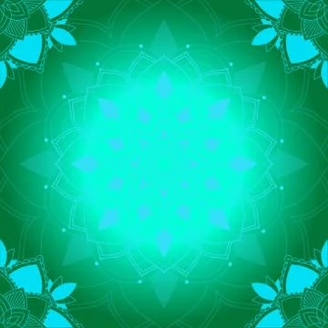 Background pattern of mandala in green Stock Illustration