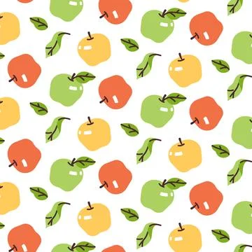 Background pattern with multi-colored apples. Flat modern vector illustration Stock Illustration