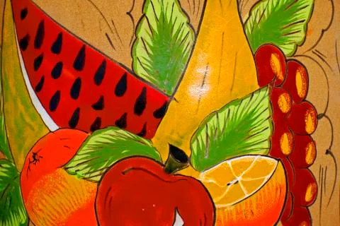 Background pattern nature fruit texture ceramic Stock Photos