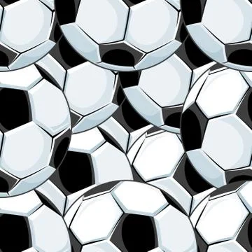 Background pattern of overlapping soccer balls Stock Illustration