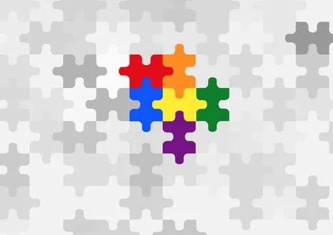 Background pattern of rainbow puzzle Illustrazione stock
