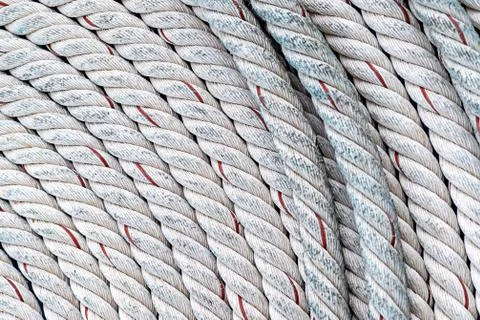 Background pattern rope thick white twisted curved nautical design light base Foto stock