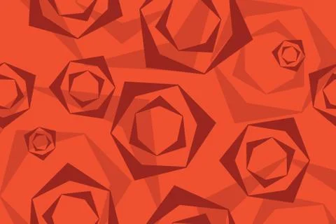 Background pattern of rose flower abstraction made with geometric shapes Illustrazione stock