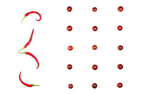 Background, pattern. Tomatoes on white background. Stock Photos