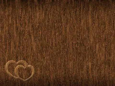 Background pattern with a tree texture and a pattern of hearts. Stock Illustration