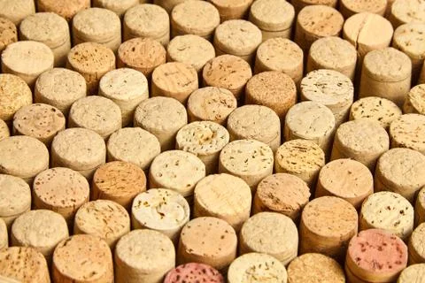 Background pattern of wine bottles corks Stock Photos