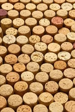 Background pattern of wine bottles corks Stock Photos