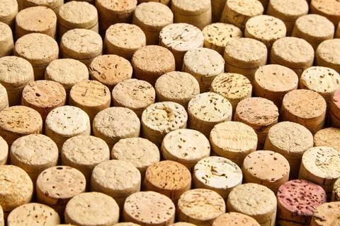 Background pattern of wine bottles corks Stock Photos