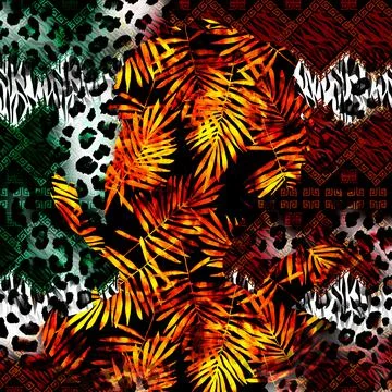 Background pattern works, textile fabric print patterns Stock Illustration