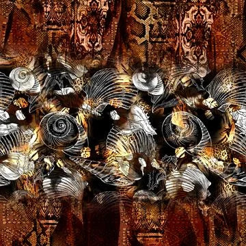 Background pattern works, textile fabric print patterns イラスト素材