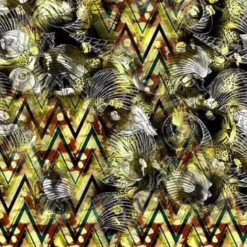 Background pattern works, textile fabric print patterns Stock Illustration