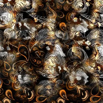 Background pattern works, textile fabric print patterns Stock Illustration