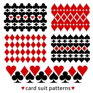 Background patterns with card suits Stock Illustration