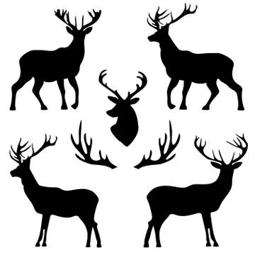 Background with patterns of deer and horns Stockillustratie