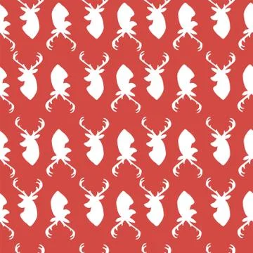 Background with patterns of deer and horns Stock Illustration