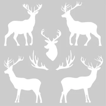 Background with patterns of deer and horns Stock Illustration