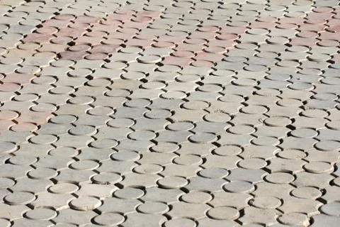 Background of paving stone on the road Stock Photos