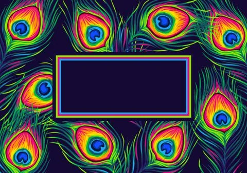 Background with peacock feathers. Stock Illustration