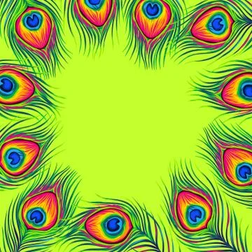 Background with peacock feathers. Stock Illustration