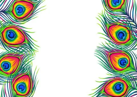 Background with peacock feathers. Stock Illustration