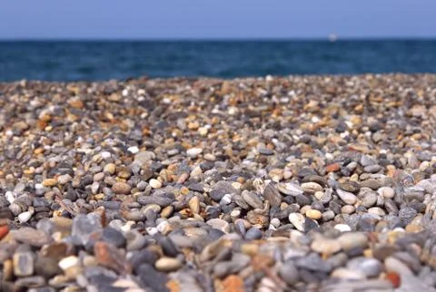 Background of a pebble beach Stock Photos