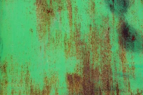 Background of peeling paint and rusty old meta. Stock Photos