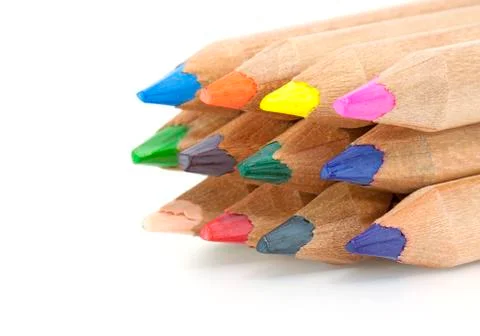 Background of the pencil as an element for design. colored pencils closeup Stock Photos