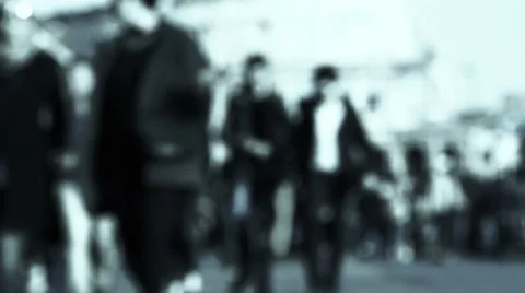 Background: people walking out of focus near the colosseum Video stock 55799227