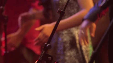 Background performers singing and dancing in live performance Stock Footage 136336074