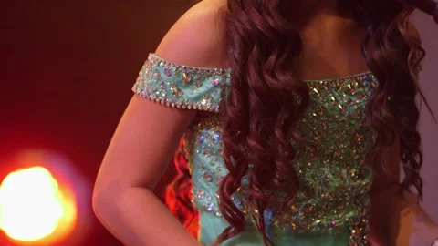 Background performers singing and dancing in live performance Video stock 136336254