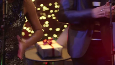 Background performers singing and dancing in live performance Stock Footage 136375500