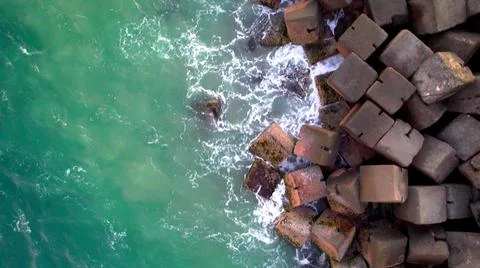 A background photo with an artificial dike Stock Photos