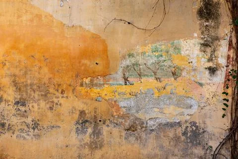 Background photo backdrop texture yellow, gray, white, and black concrete wall. Stock Photos
