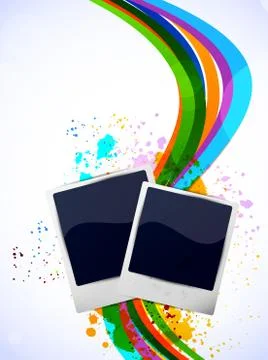Background with photo frames Stock Illustration