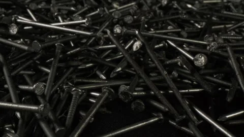 Background of a pile of metal nails Stock Footage 265464447