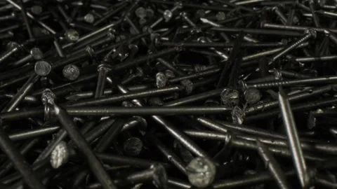 Background of a pile of metal nails Stock Footage 274268658