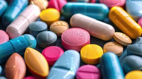 The background with the pills. Background with pills. Pill background. Stock Footage 295647936