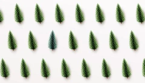 Background with pine and spruce decorative trees. Christmas green tree patter Stock Illustration